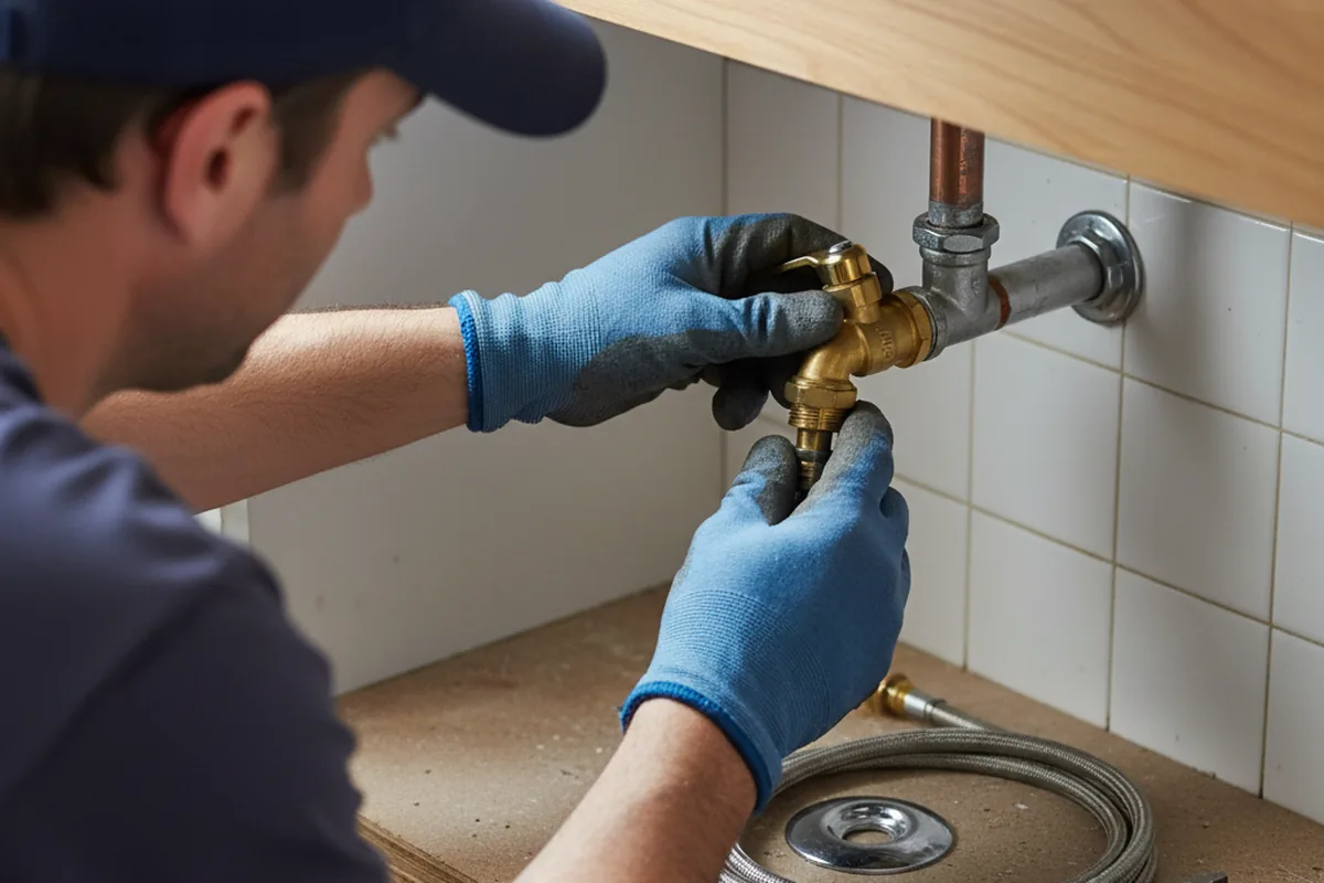 Shutoff valve and fitting work during Burst Pipe Repair in Beverly